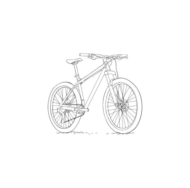 Line drawing of a bicycle