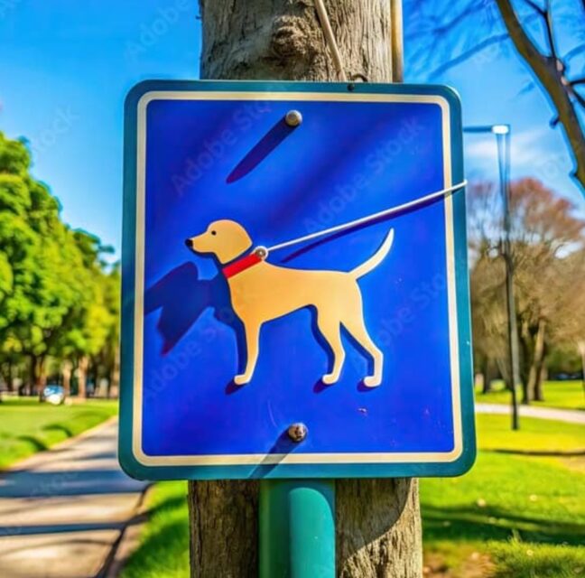 Lee County leash laws and doggie etiquette graphic