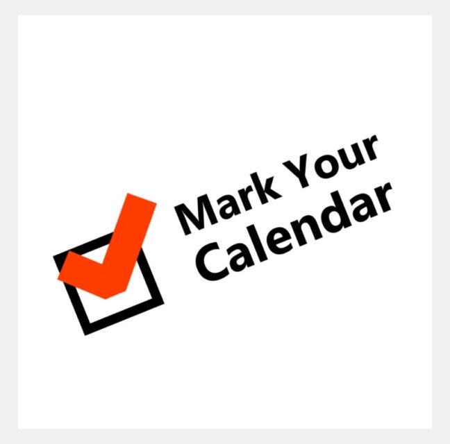 Mark Your Calendar graphic with a red check mark
