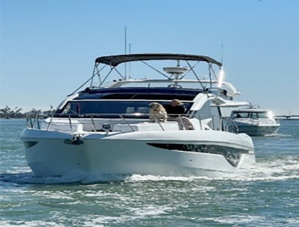 A PPYC motor yacht underway on Charlotte Harbor
