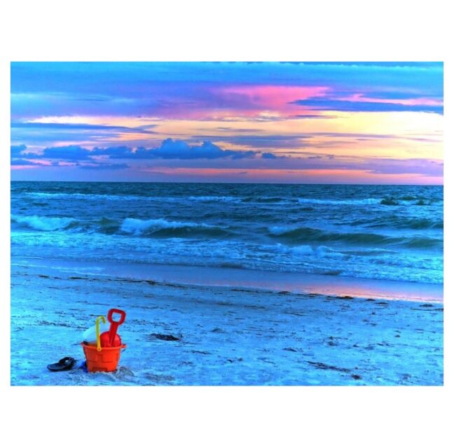 Fall evening walk on the beach by Karen Sanderson